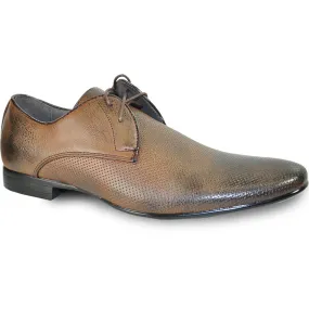 BRAVO Men Dress Shoe KLEIN-1 Oxford Shoe Brown