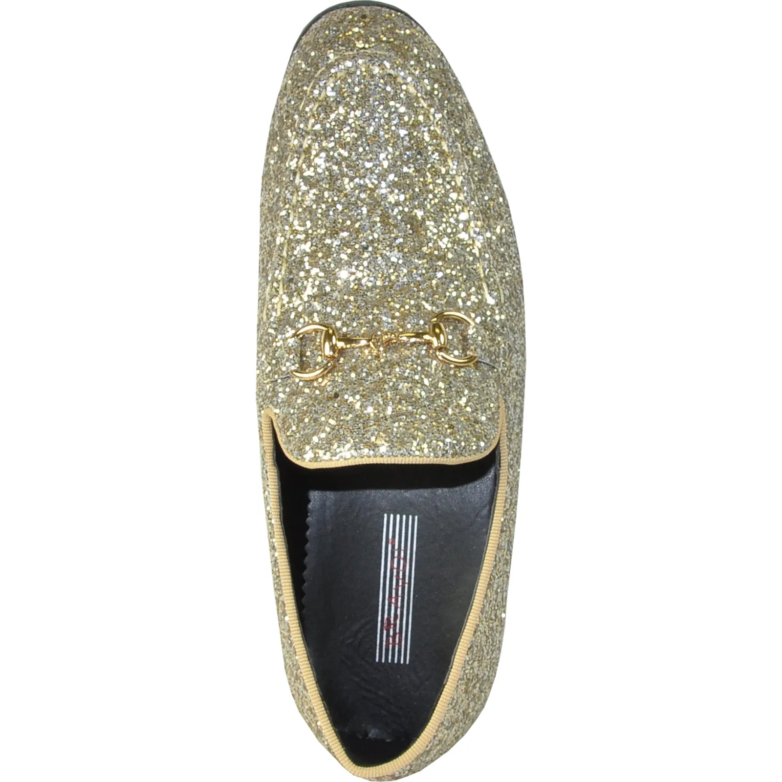 BRAVO Men Dress Shoe PROM-1 Loafer Shoe for Prom & Wedding Gold