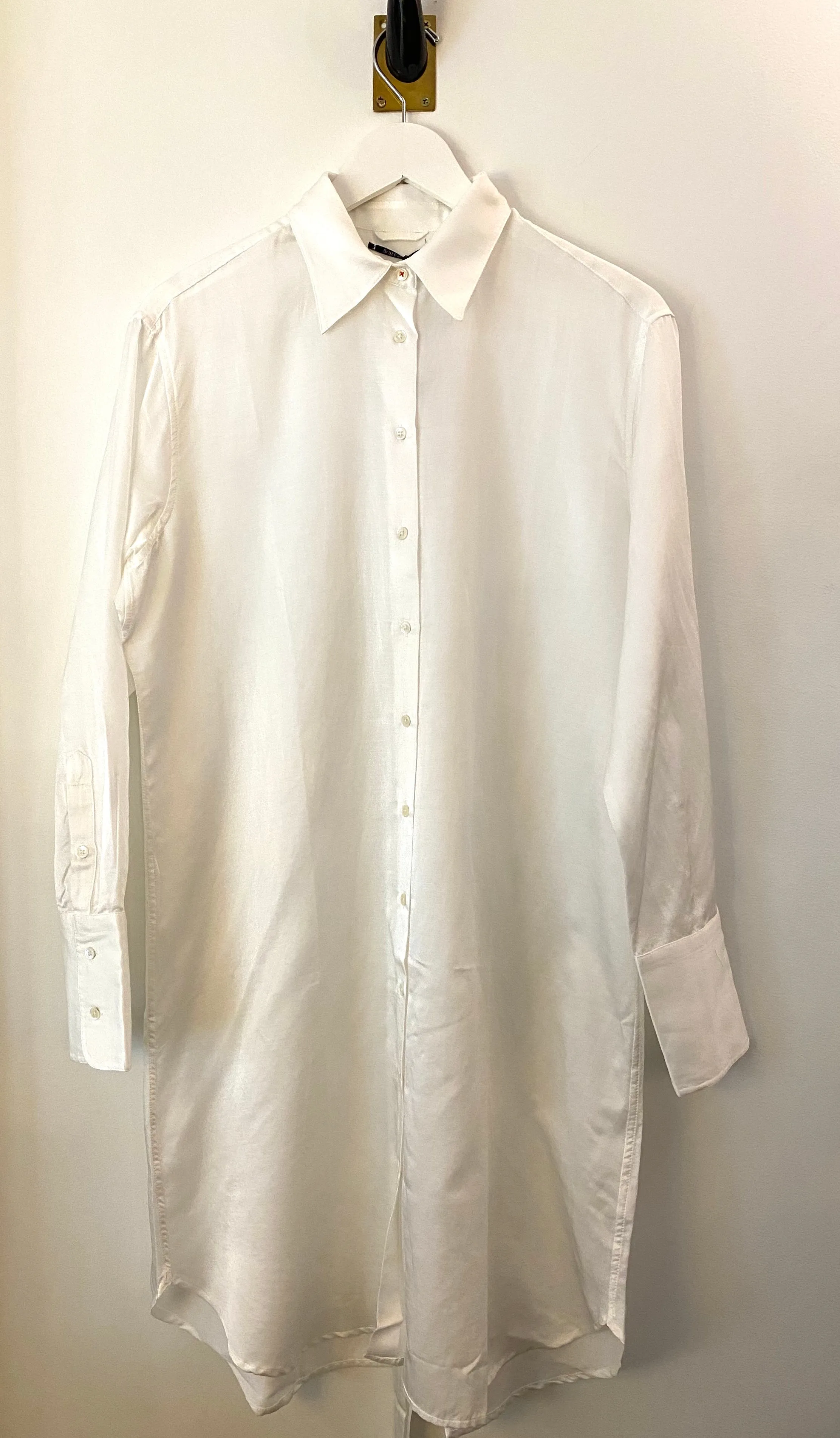 Brazeau Tricot Cotton Silk Shirt Dress Cloud