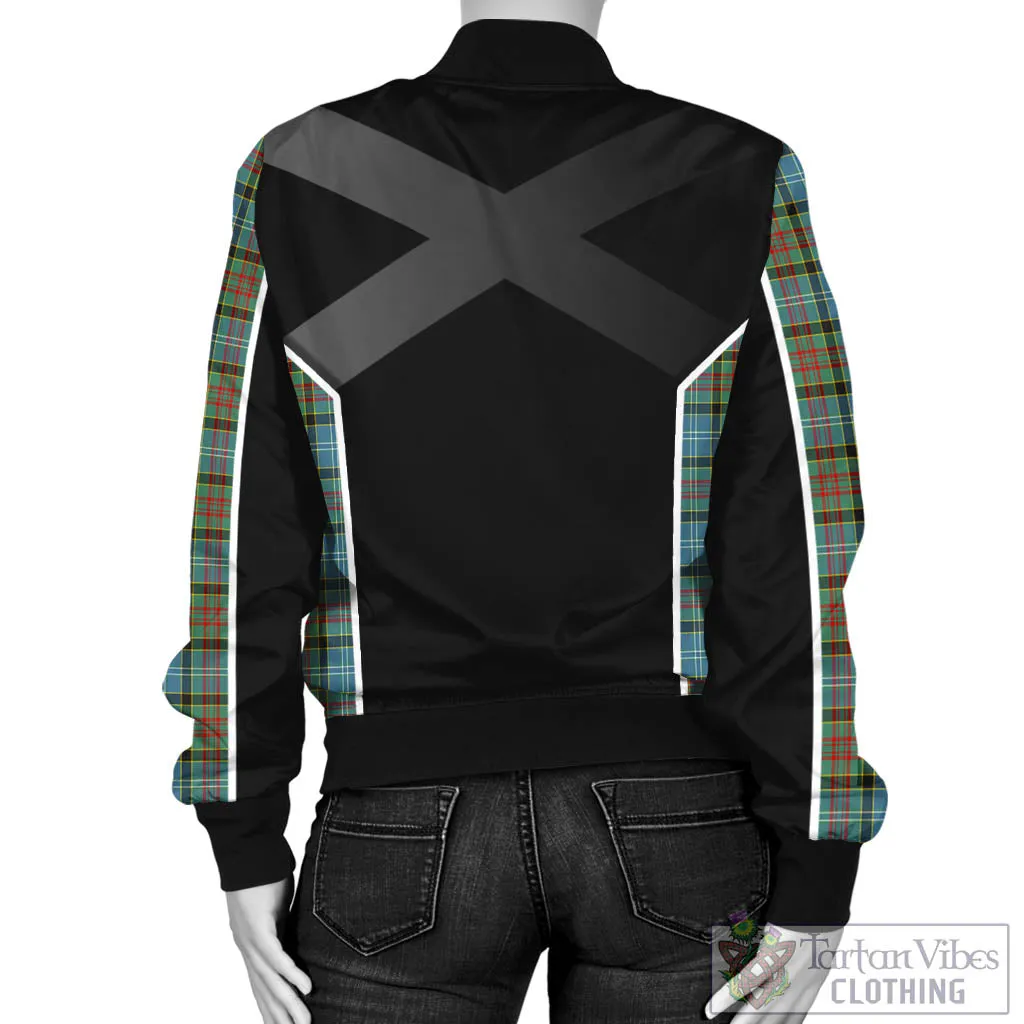 Brisbane Tartan Bomber Jacket with Family Crest and Scottish Thistle Vibes Sport Style