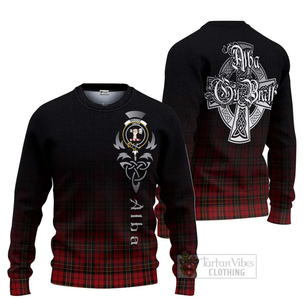 Brodie Tartan Ugly Sweater Featuring Alba Gu Brath Family Crest Celtic Inspired