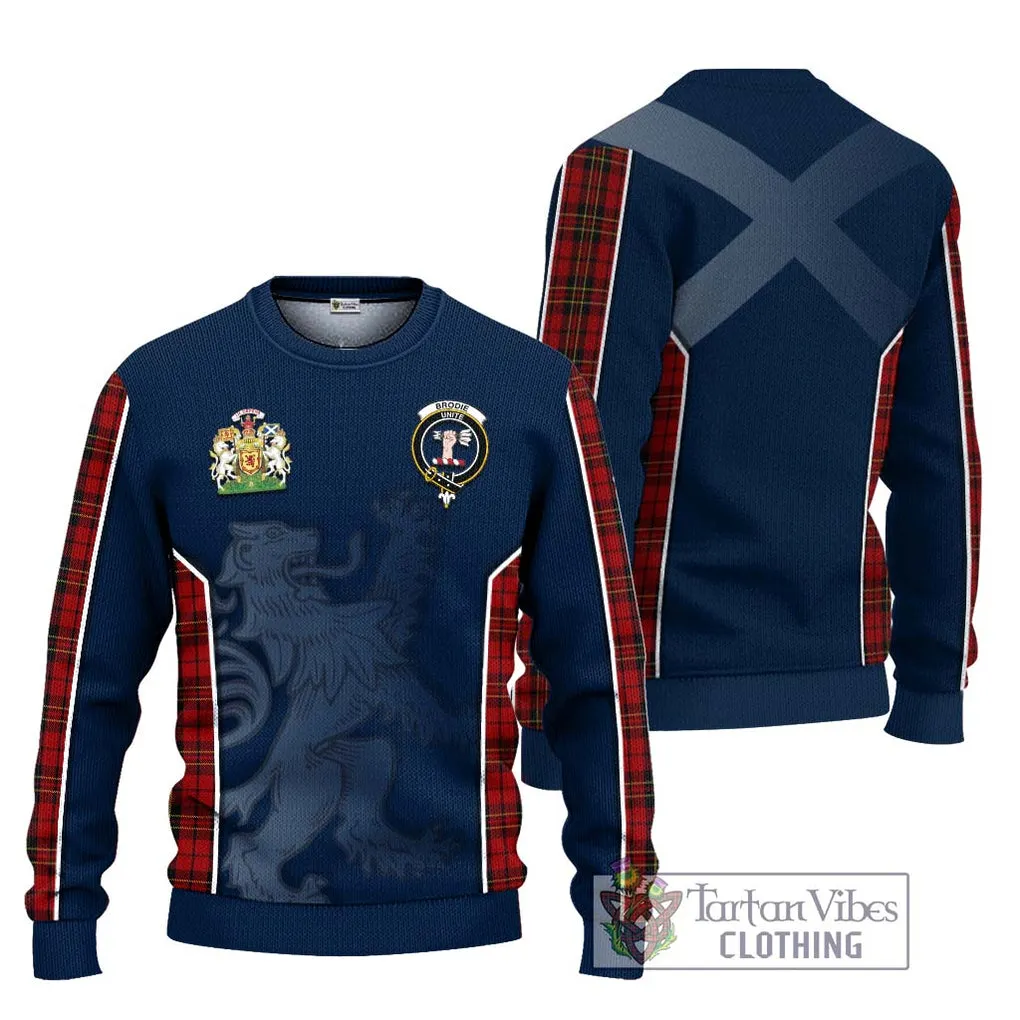 Brodie Tartan Ugly Sweater with Family Crest and Lion Rampant Vibes Sport Style