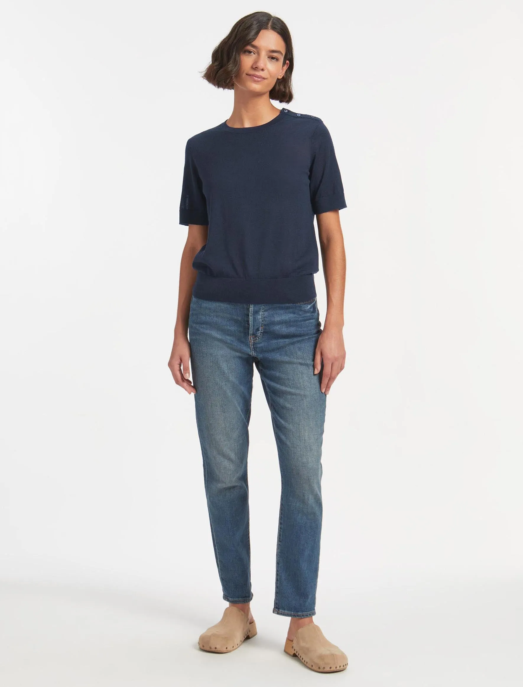 Brooke Merino Wool Jumper - Navy