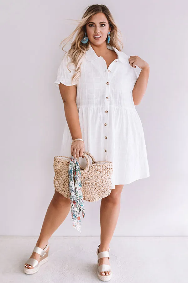 Brooklyn Luxe Babydoll Dress In White  Curves