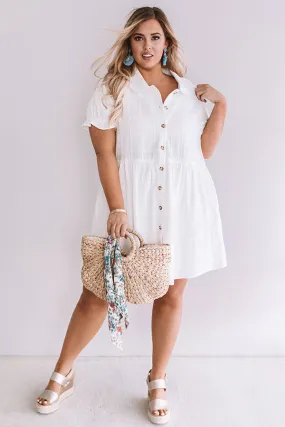 Brooklyn Luxe Babydoll Dress In White  Curves