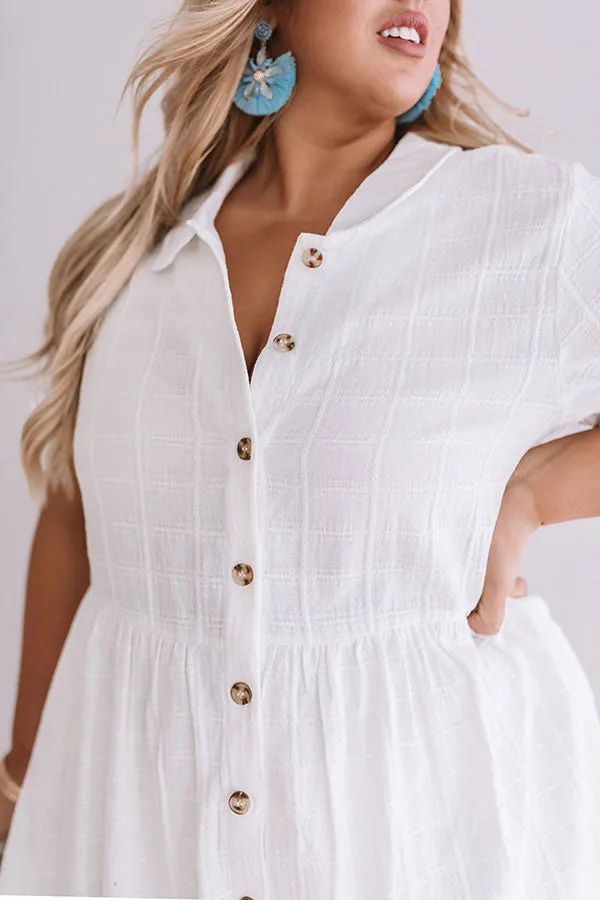 Brooklyn Luxe Babydoll Dress In White  Curves