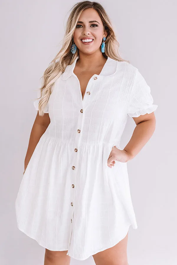 Brooklyn Luxe Babydoll Dress In White  Curves