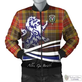 Buchanan Old Set Weathered Tartan Bomber Jacket with Alba Gu Brath Regal Lion Emblem