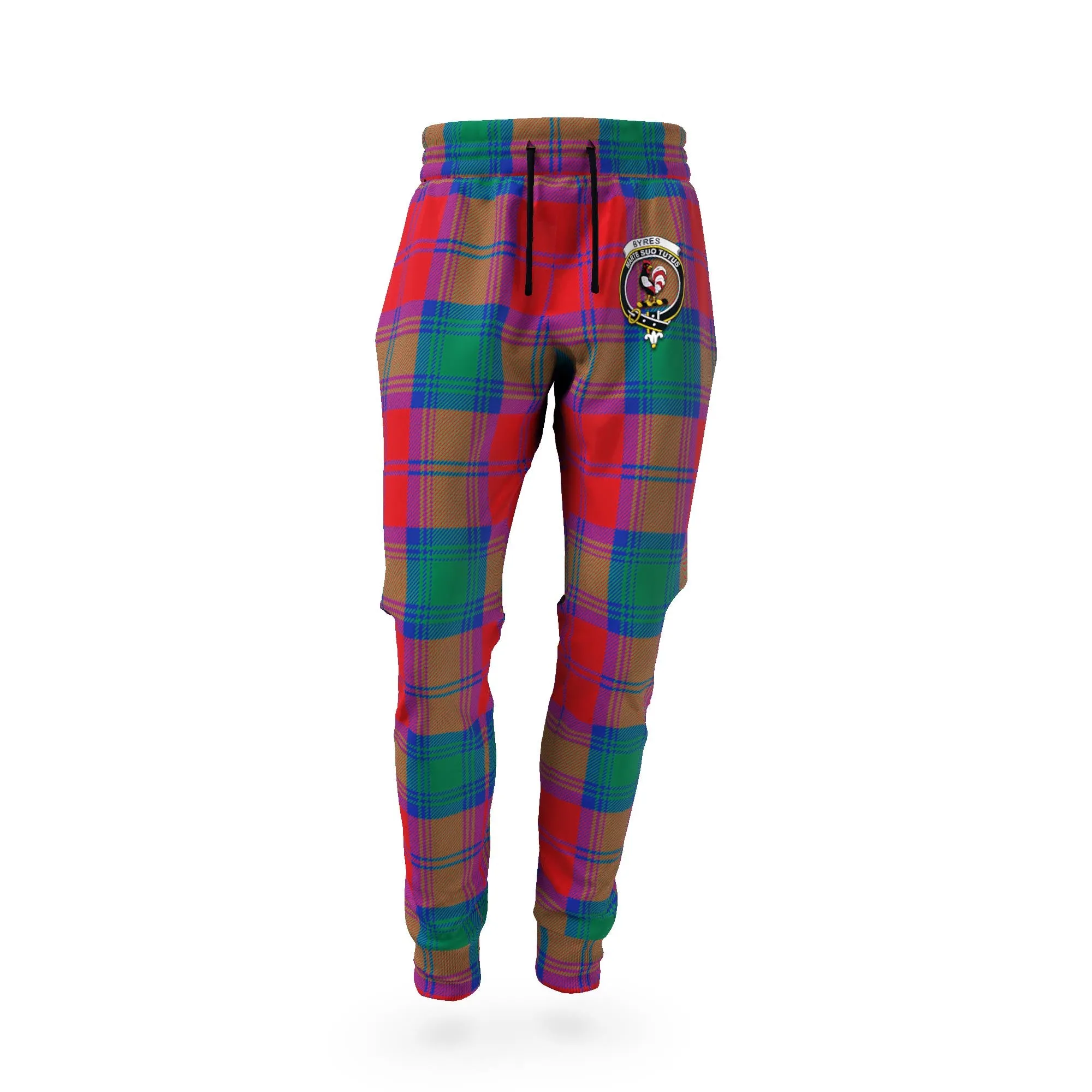 Byres (Byses) Tartan Joggers Pants with Family Crest