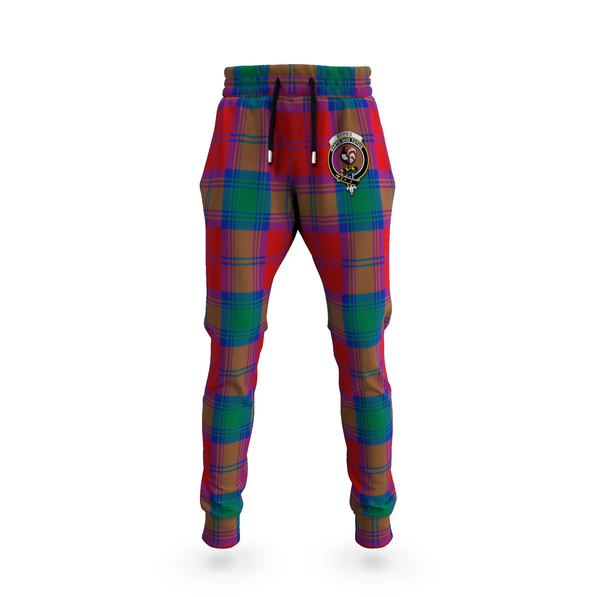 Byres (Byses) Tartan Joggers Pants with Family Crest