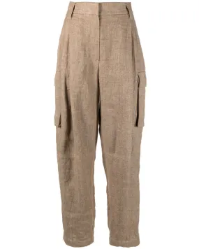 Camel and Loro Double Pleated Cargo Pant