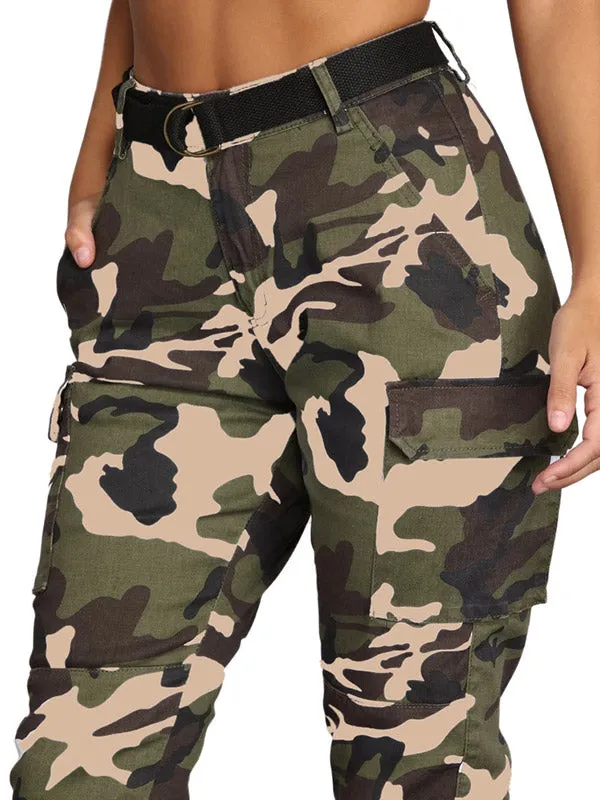 Camo Print Tapered Cargo Pants