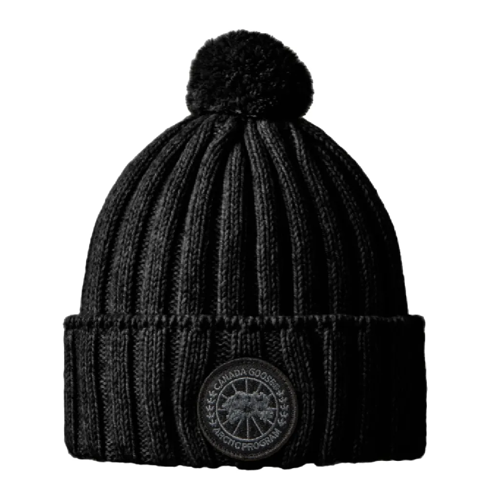 Canada Goose Pom Cashmere Beanie Ribbed