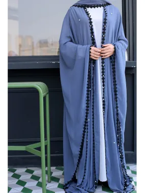 Cape Abaya with Embroidered Open Abaya