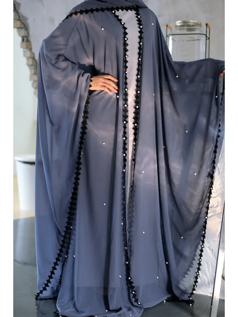 Cape Abaya with Embroidered Open Abaya