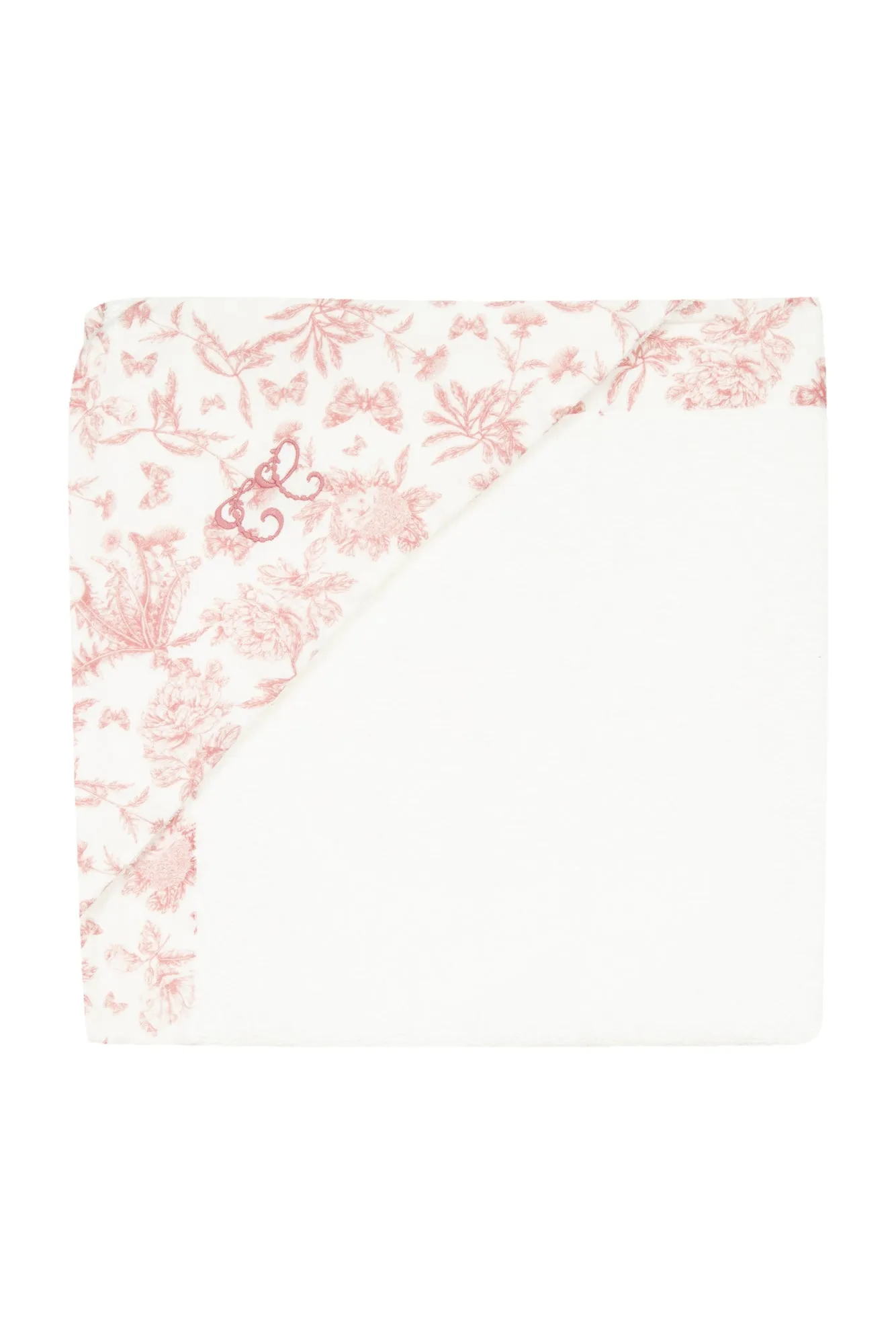 Cape de bain - Imprimé inspiration Toile de Jouy rose