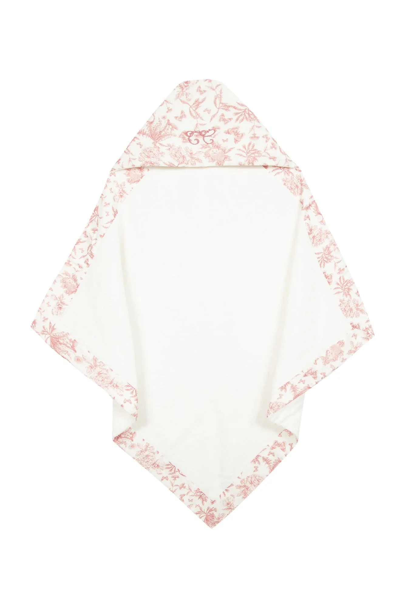 Cape de bain - Imprimé inspiration Toile de Jouy rose