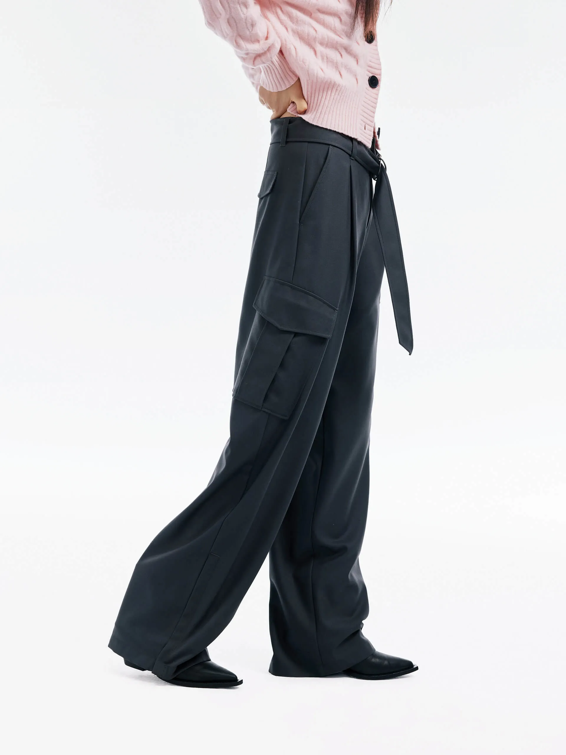 Cargo Pocket Belt Pants