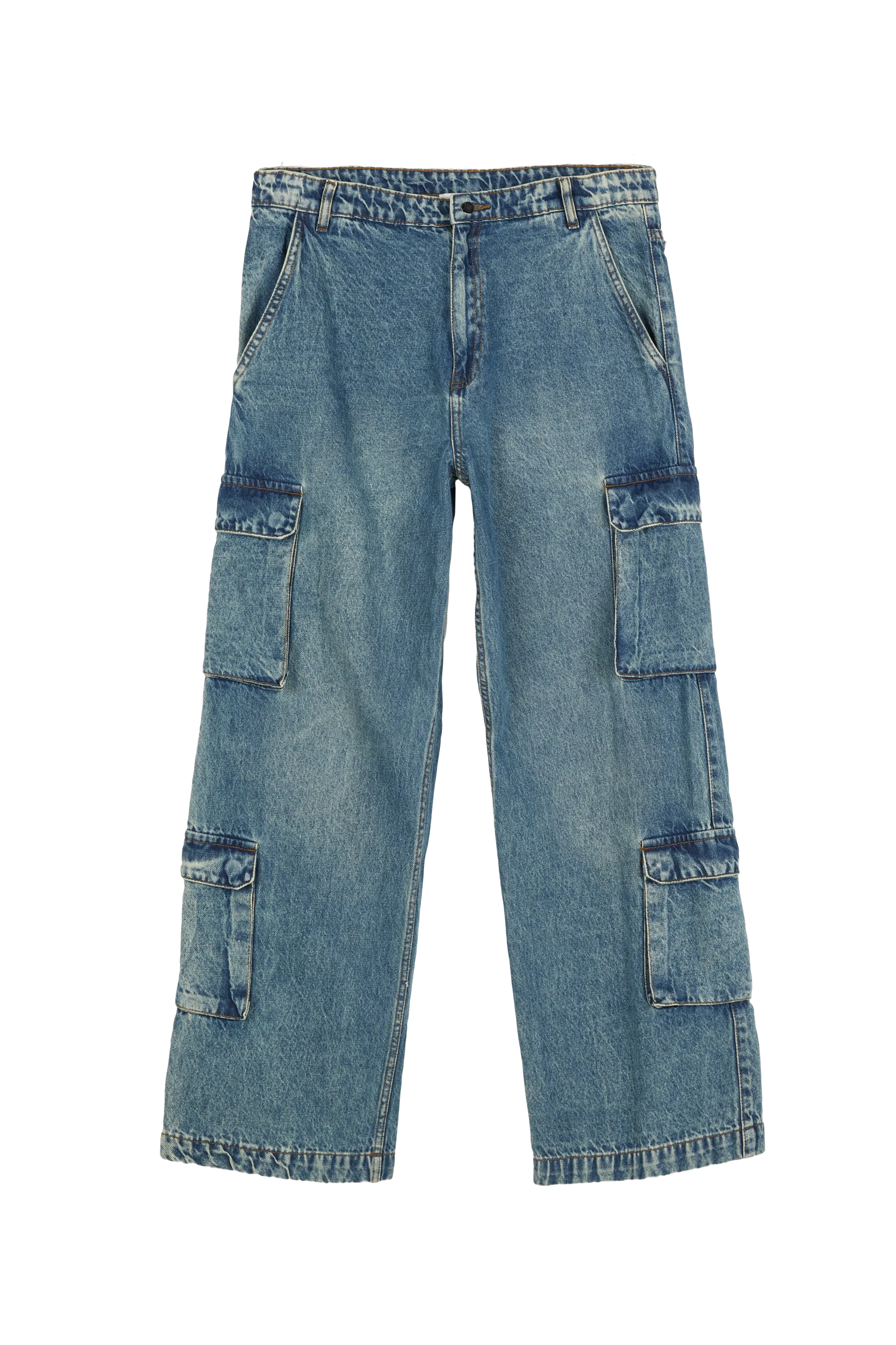 CARTER Blue Denim - Large Fit Cargo Pants