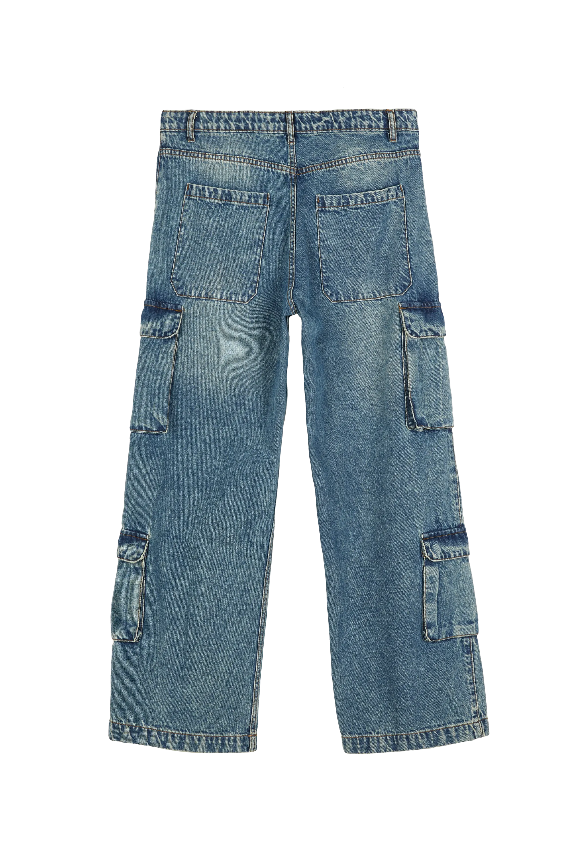 CARTER Blue Denim - Large Fit Cargo Pants