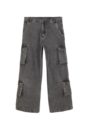 CARTER Snow Black - Large Fit Cargo Pants