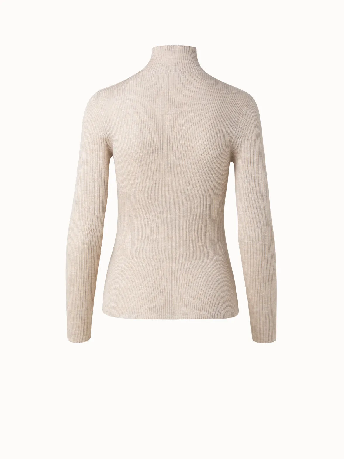 Cashmere Silk Fine Rib Mockneck