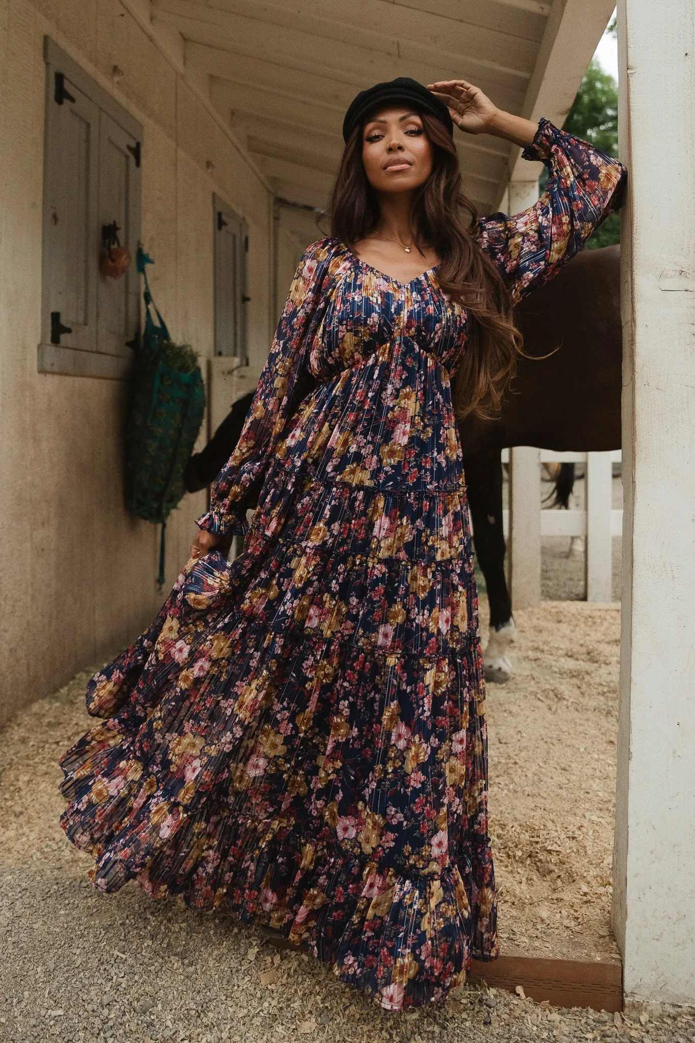 Cassia Dress in Navy Floral - FINAL SALE