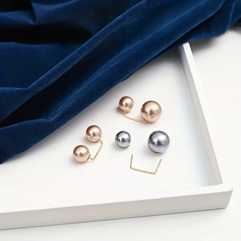 Chic Double Faux Pearl Brooch for Womens Summer Fashion