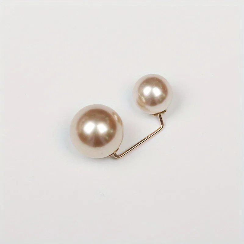 Chic Double Faux Pearl Brooch for Womens Summer Fashion