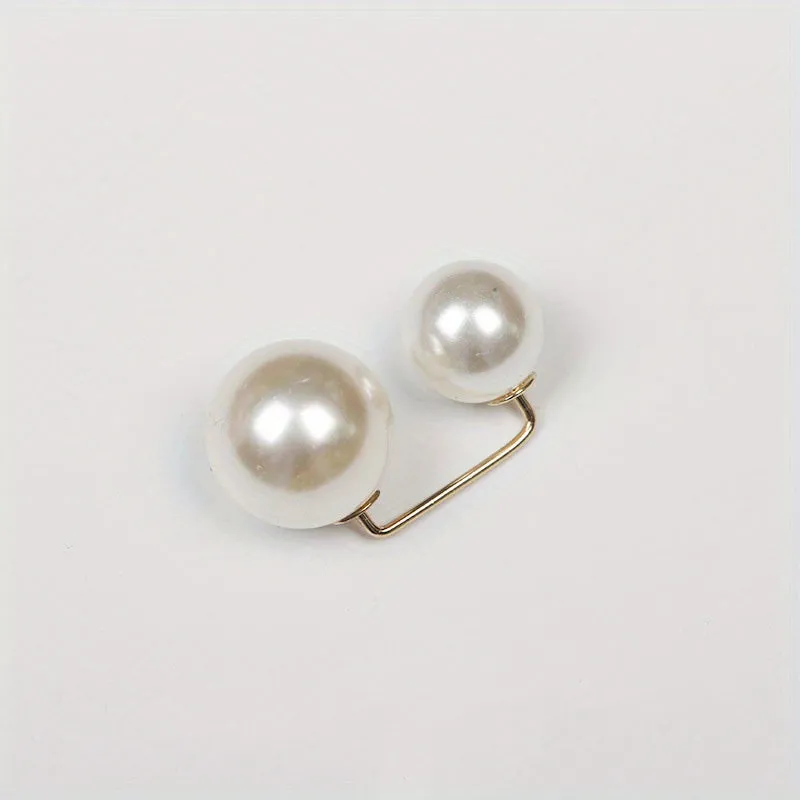 Chic Double Faux Pearl Brooch for Womens Summer Fashion