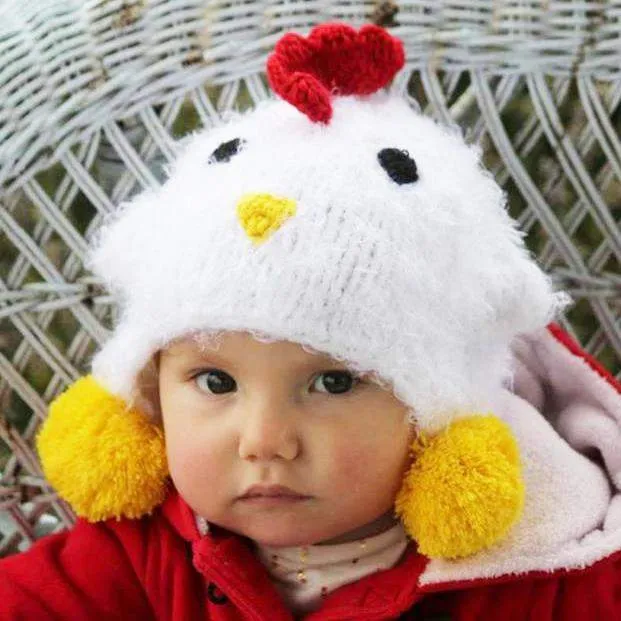 Chicken Earflap Beanie Hat for Babies, Toddlers & Kids