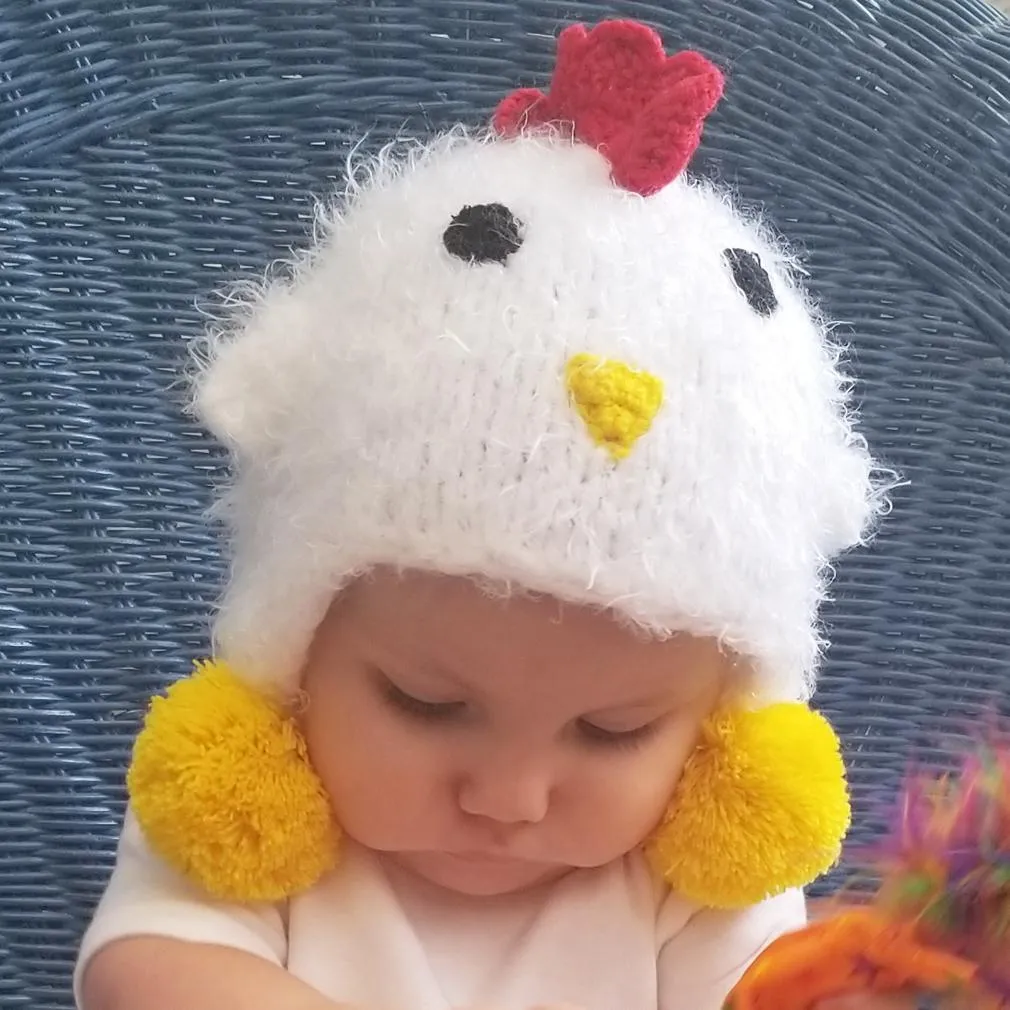 Chicken Earflap Beanie Hat for Babies, Toddlers & Kids