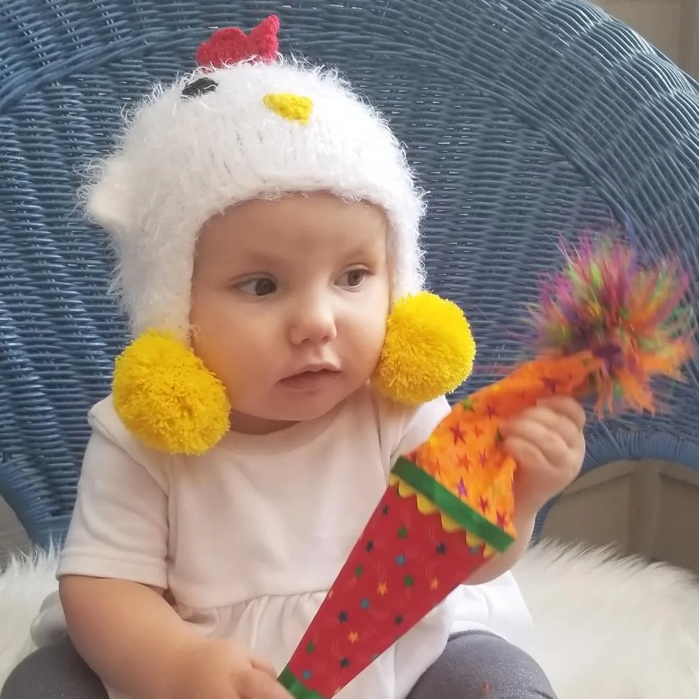 Chicken Earflap Beanie Hat for Babies, Toddlers & Kids