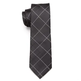 Classy Men Elegant Checkered Skinny Tie