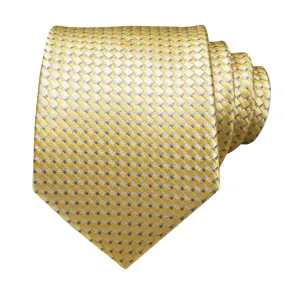 Classy Men Gold Squared Silk Tie