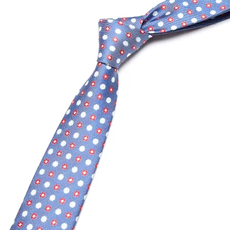 Classy Men Light Blue Floral Skinny Tie