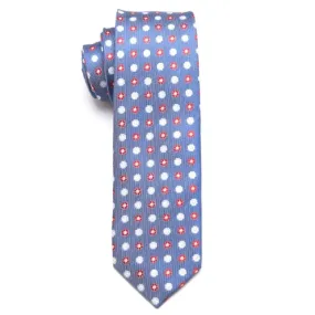 Classy Men Light Blue Floral Skinny Tie