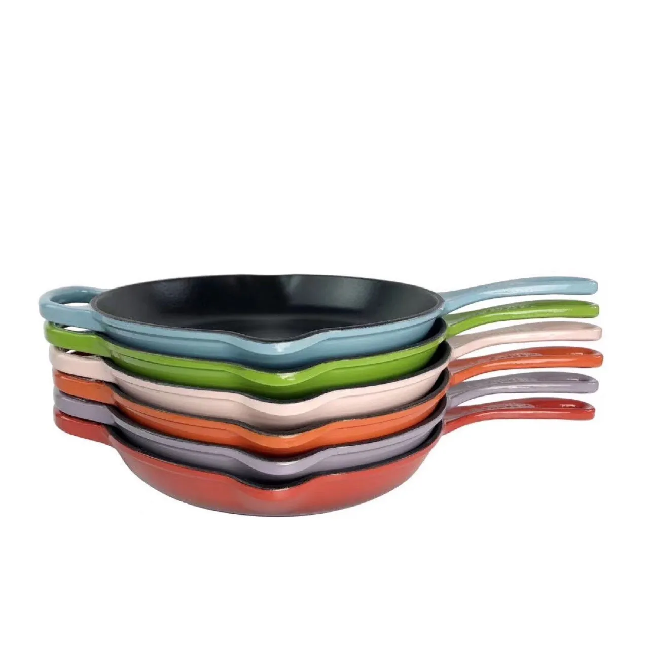 Color Cast Iron Enamel Frying Pan