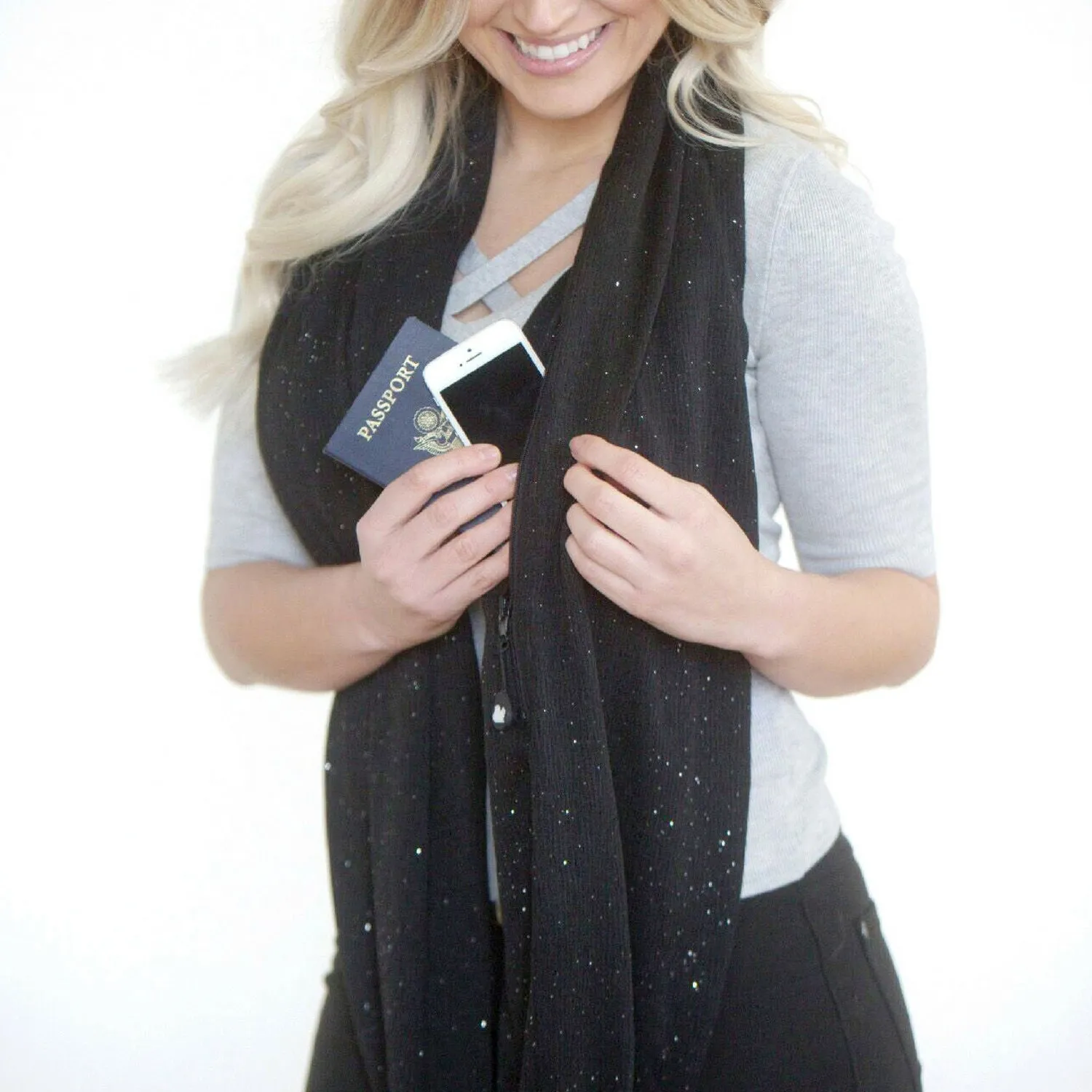 Convertible Infinity Scarf with Pocket™ | Shimmer Black