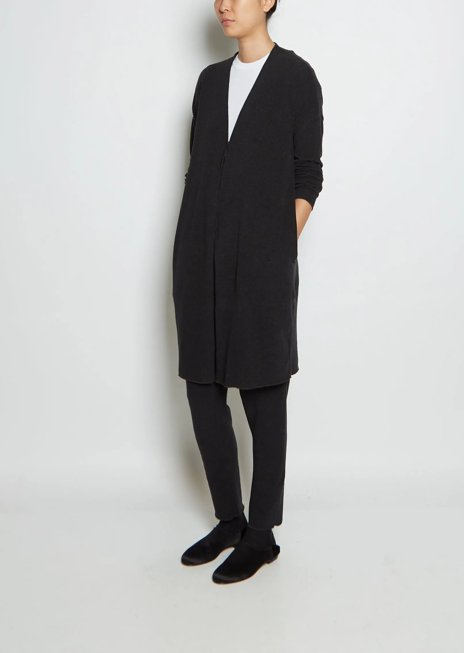 Cotton Blend Jersey Mid-Length Cardigan JP