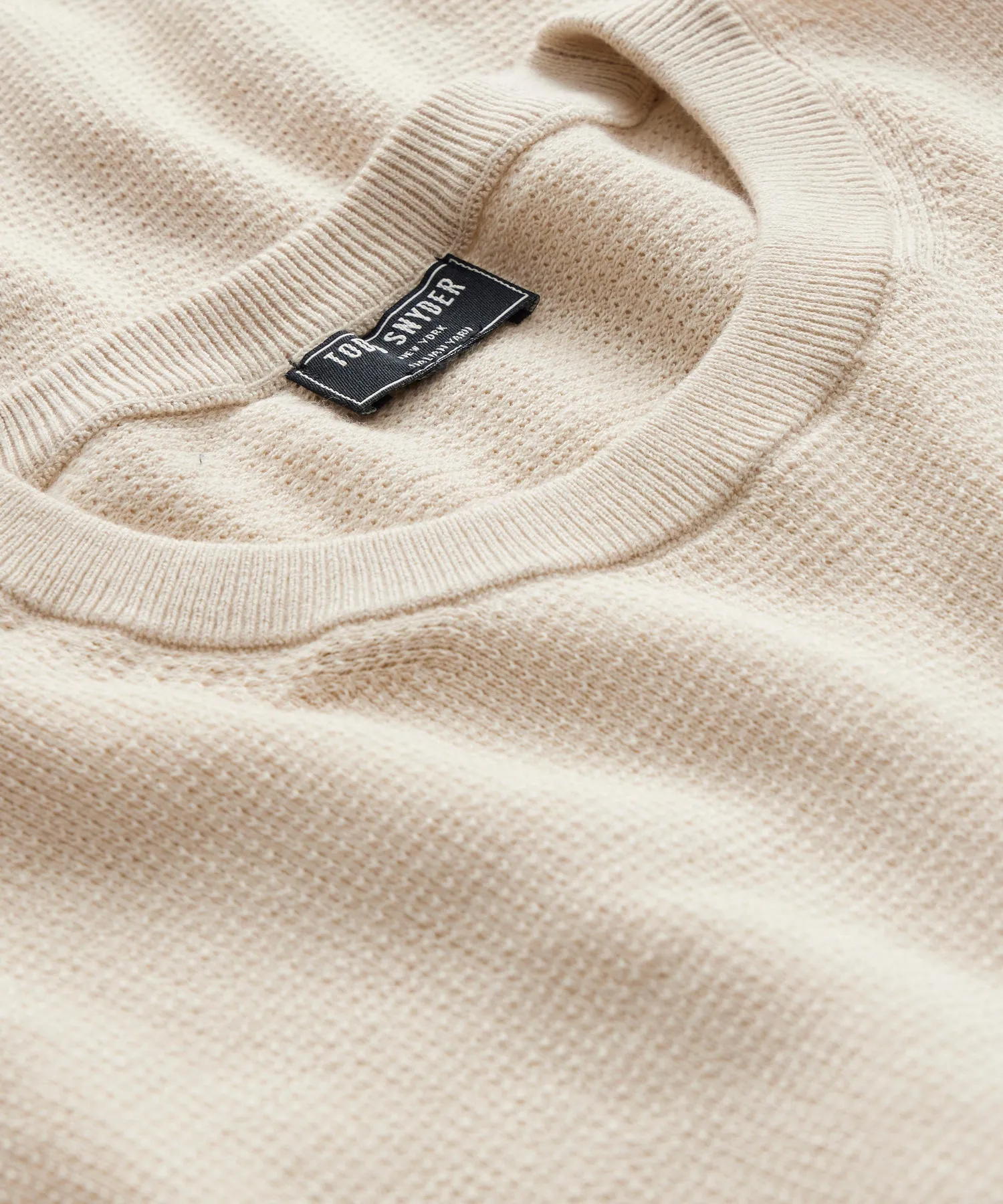 Cotton Silk Pique Crew in Chalk