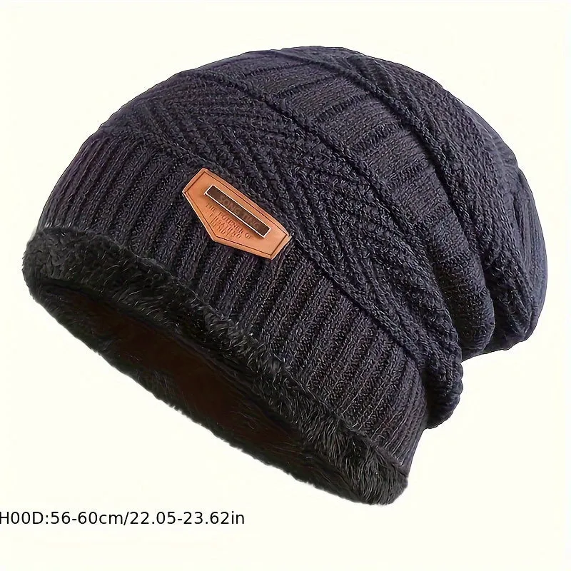 Cozy 1pc Plus Velvet Mens Beanie Perfect Winter Gift