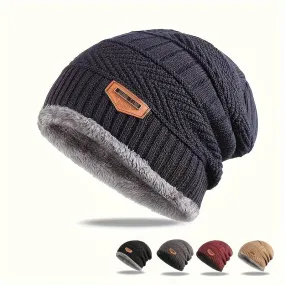 Cozy 1pc Plus Velvet Mens Beanie Perfect Winter Gift