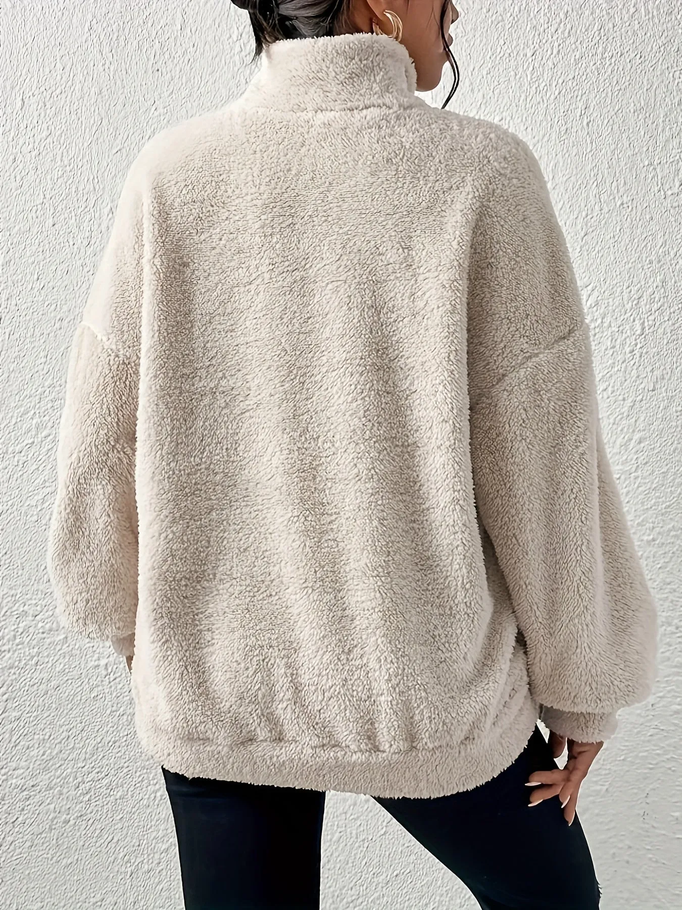 Cozy ZipUp Sweater with Pocket Womens Long Sleeve Top