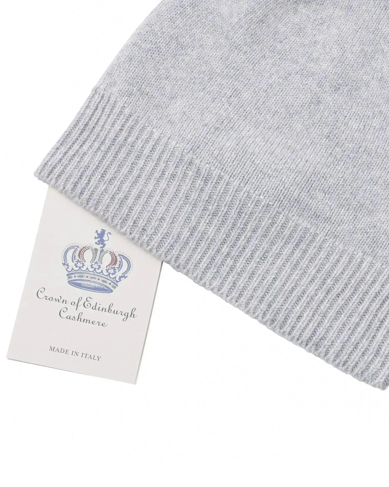 Crown of Edinburgh Cashmere Women's Luxury Cashmere Women Beanie Hat in Grigio Perla - One Size