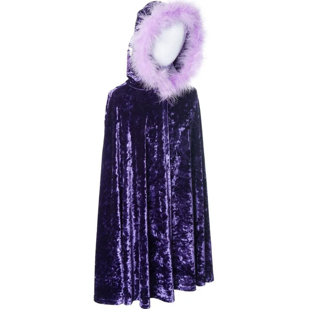 Crushed Velvet Cape with Boa