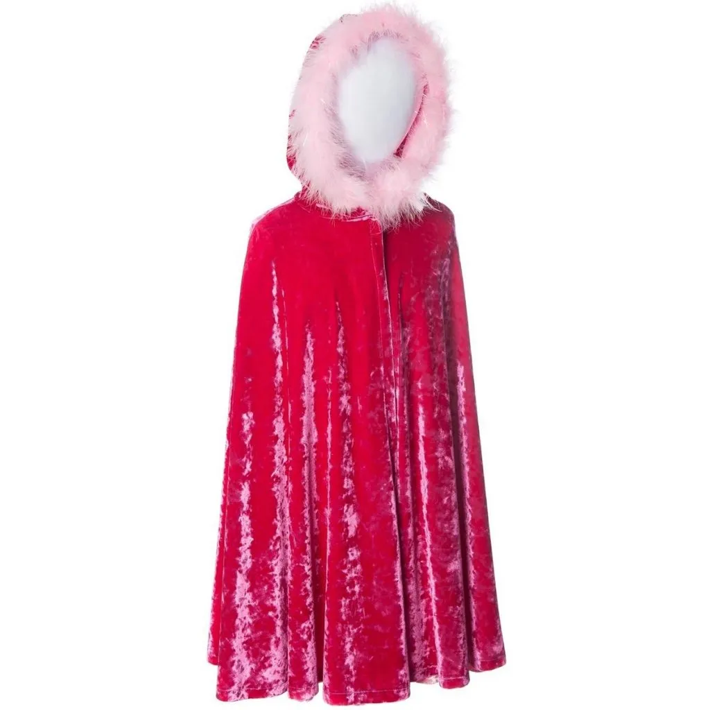 Crushed Velvet Cape with Boa