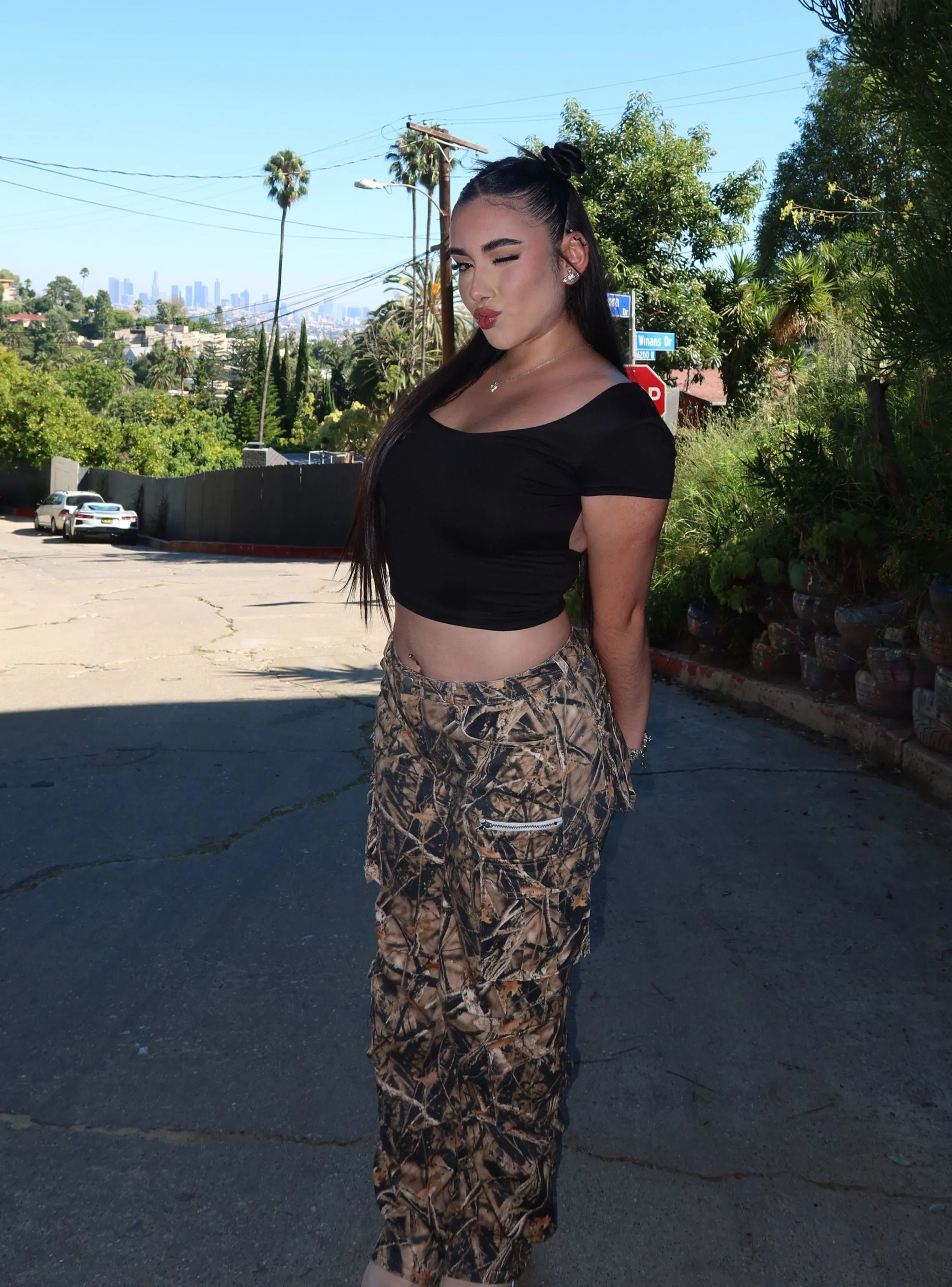 Crystal Cargo Pants (Camo)