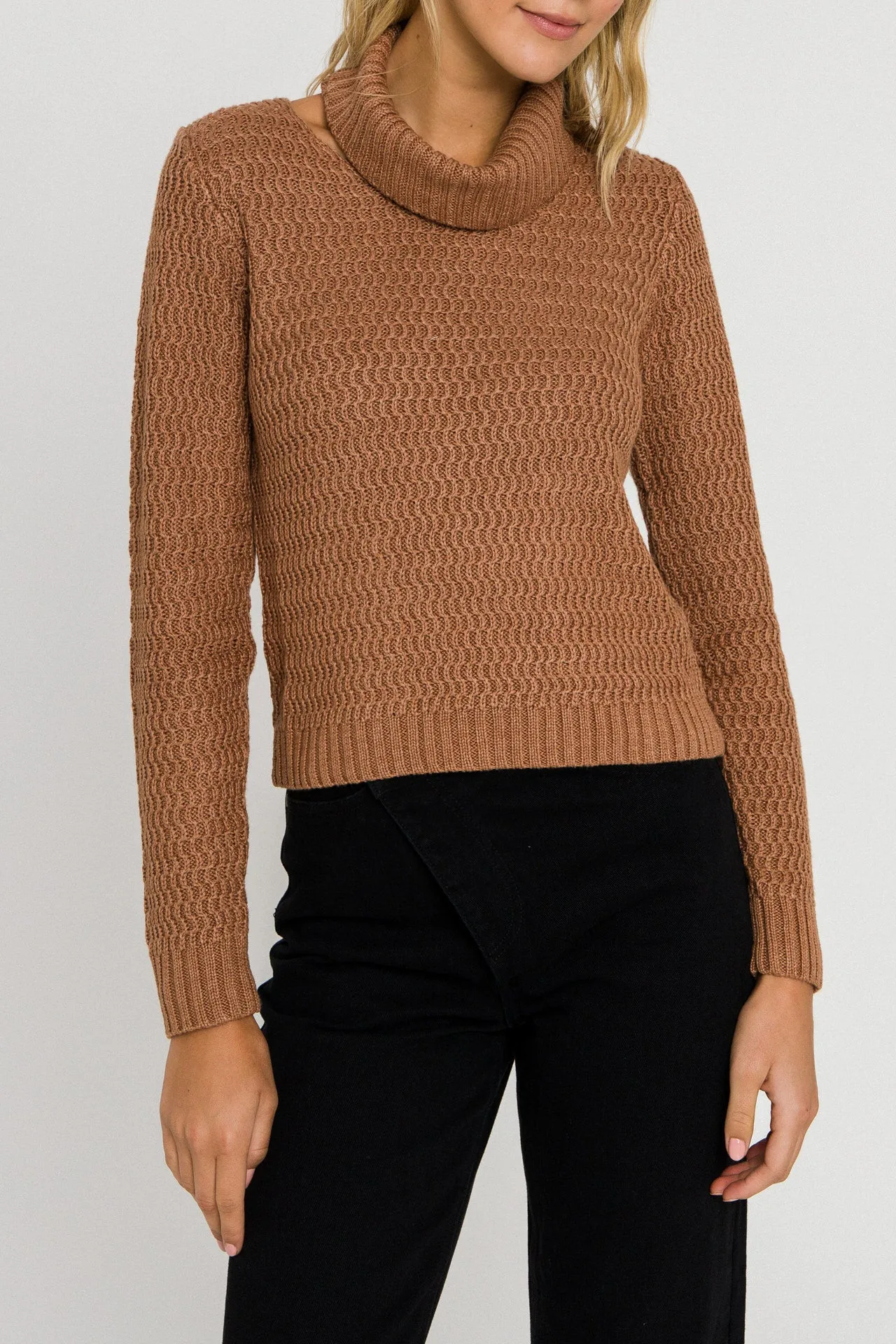 Cut-Out Neck Sweater