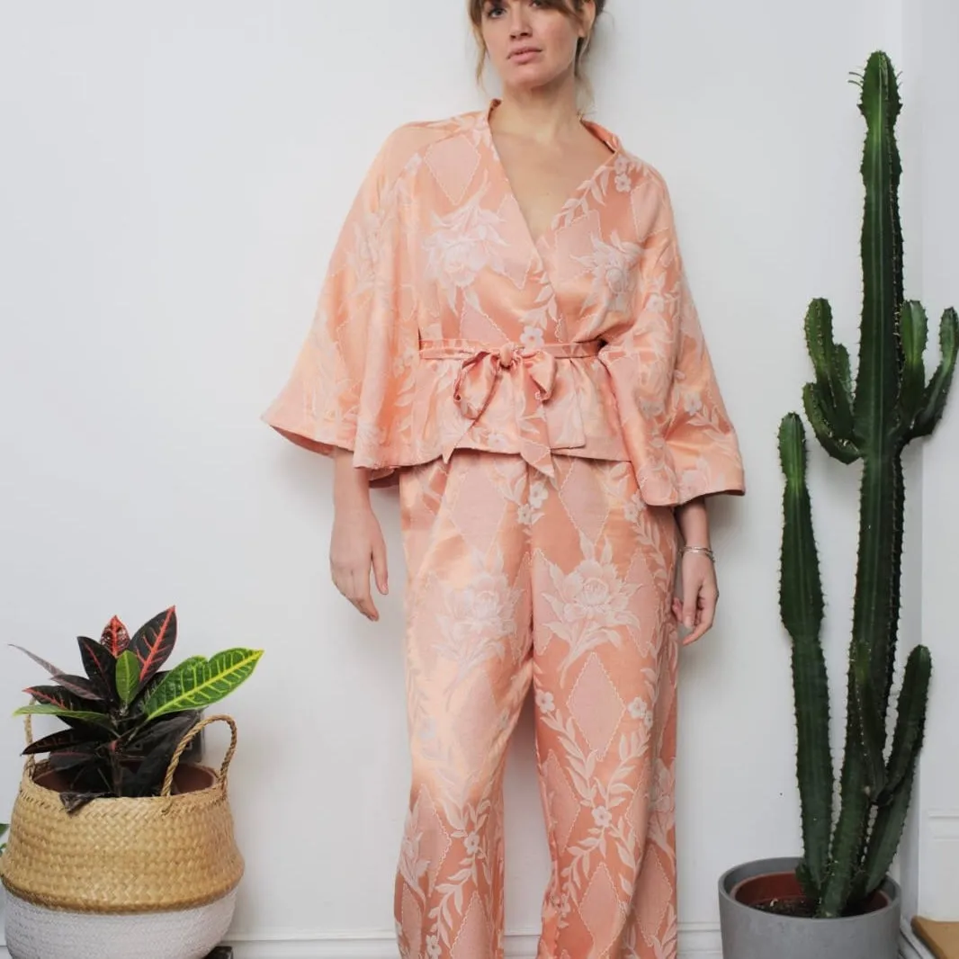 Damask Cape Set in Peach by Attique